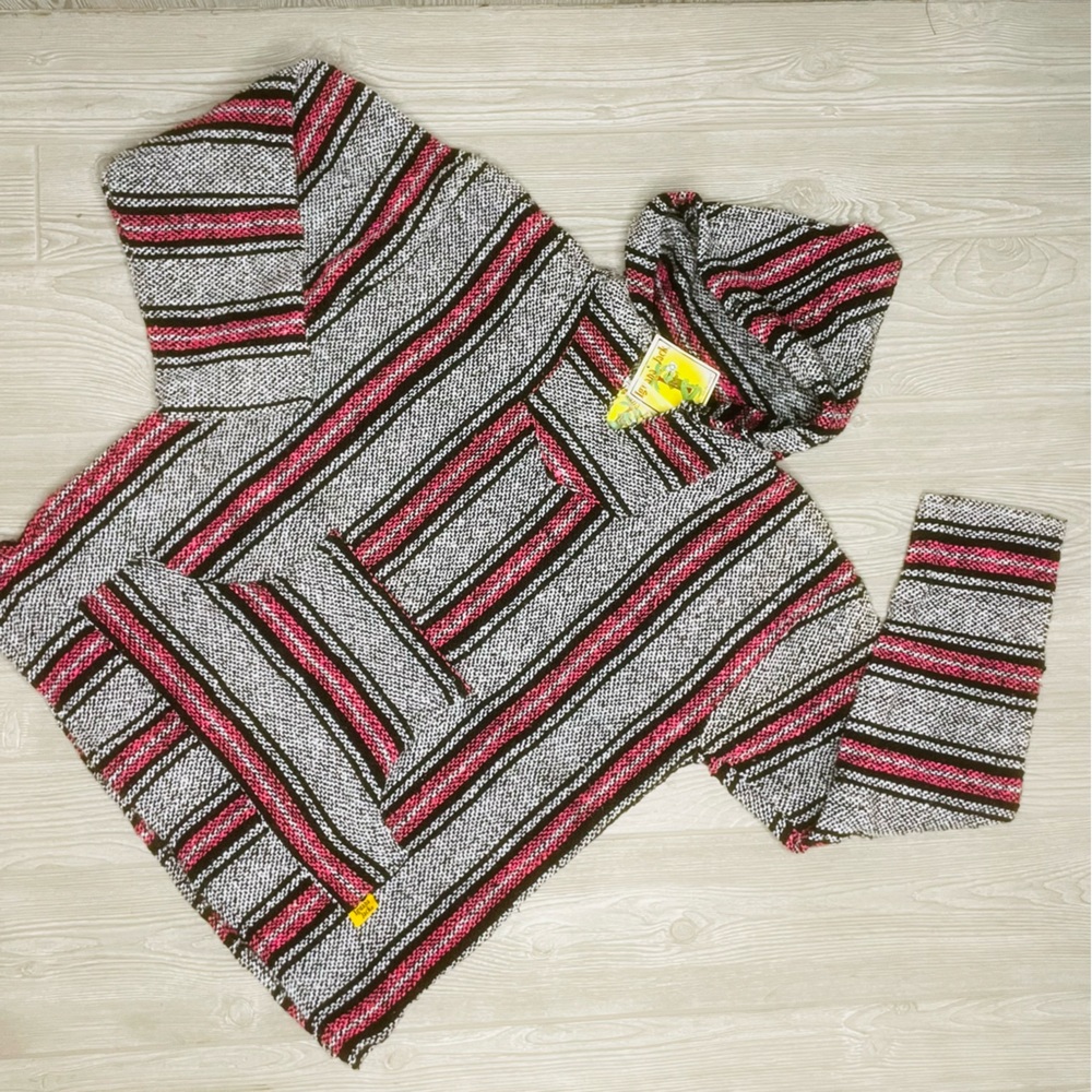 wt Iguana Jack Baja long sleeve Hoodie sweatshirt  Drug Rug Pastel med shirt red